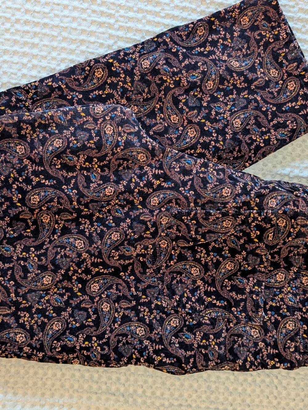 croft & barrow Black Paisley-Patterned Wide Leg Pants, Size 16